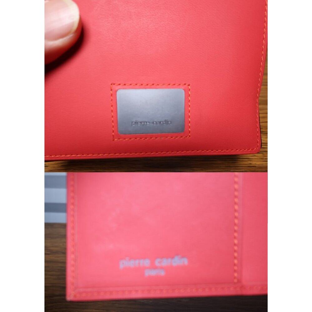 Pierre Cardin Scarlet Red Wallet Bifold 3 Card Slots & Coin Pocket Preppy French - Picture 4 of 10